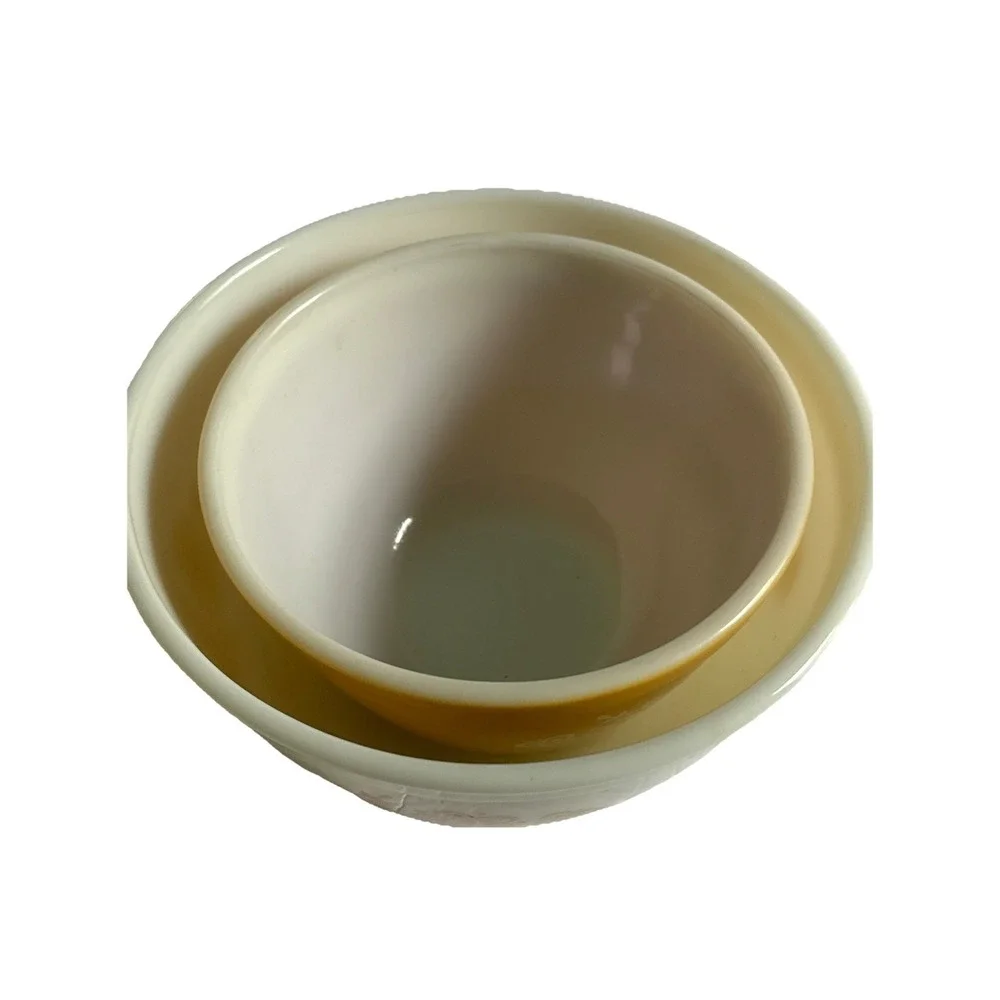 Vintage Pyrex Butterfly Gold 401 402 Nesting Mixing Bowl Set White Milk Glass
